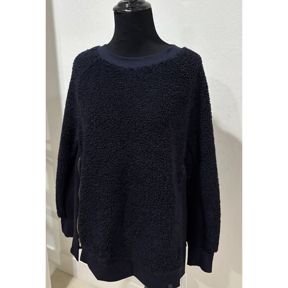 Varley Oakden Side-Zip Sherpa Pullover Oversized Sweatshirt Size XS Women's - Picture 2 of 7